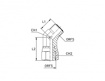 УГЛОВОЙ АДАПТЕР 45° ORFS (Ш-Г)